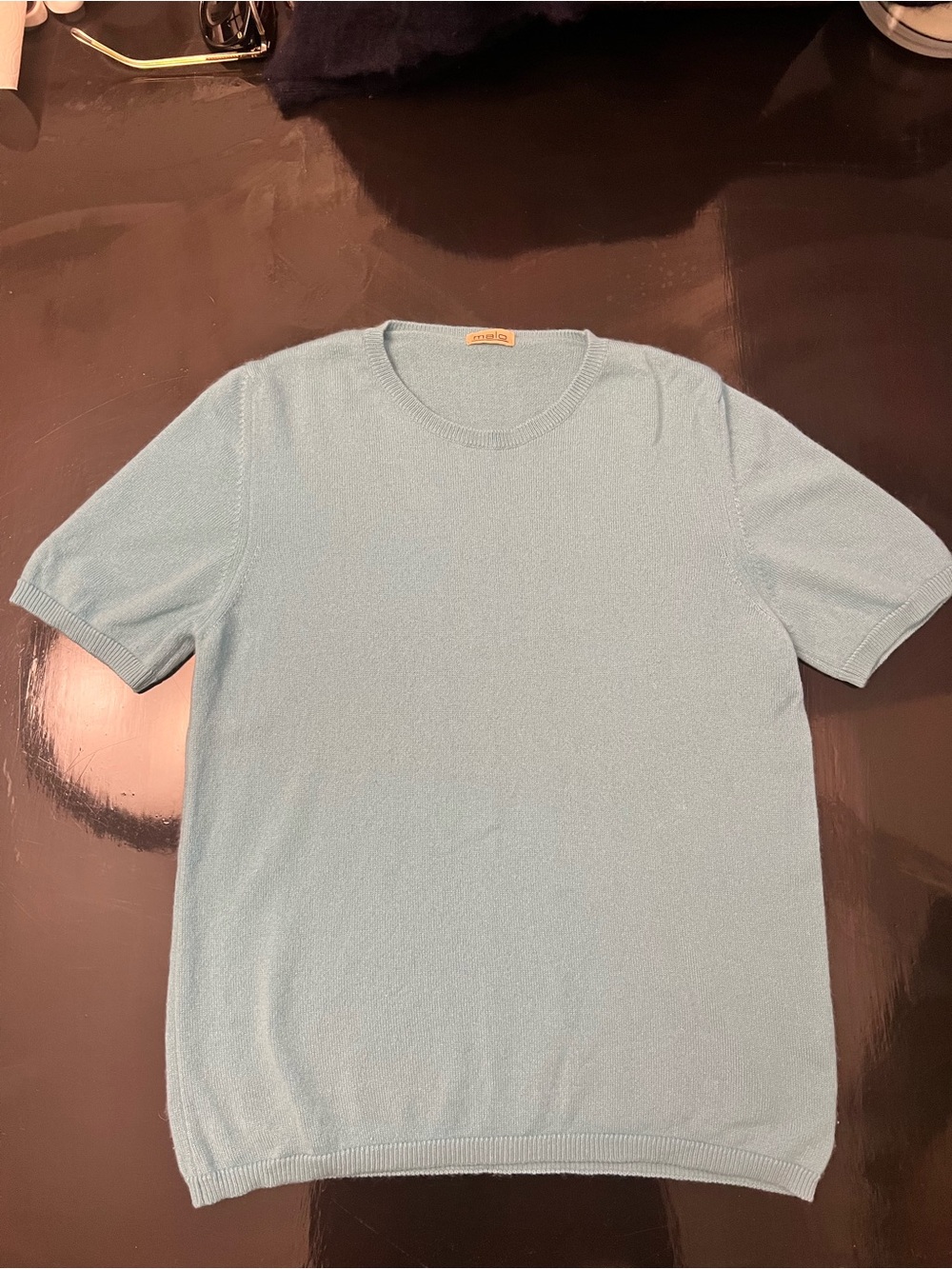 Malo Luxury Italian 100% Cashmere Short Sleeved Sweater
